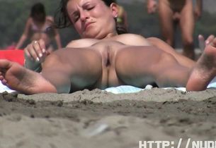 Rousing bare beach hidden webcam spy